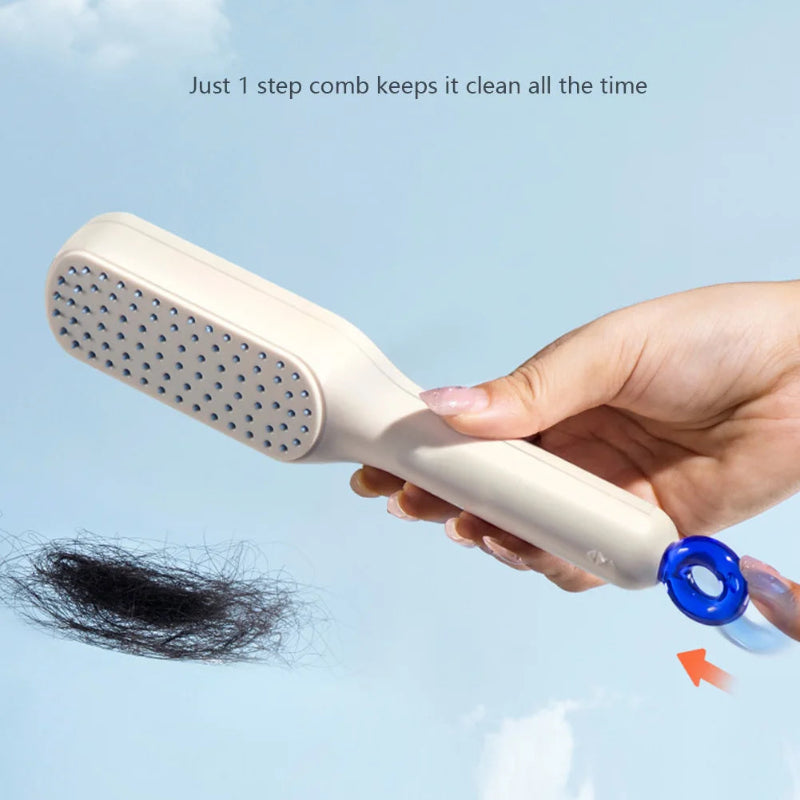 "Effortless Clean Hair Brush with self-cleaning feature for tangle-free styling"